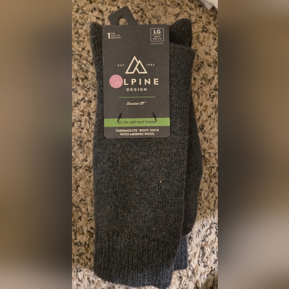Alpine Design Men's Merino Wool Boot Socks, 1 Pair - Picture 1 of 1